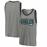 Philadelphia Eagles NFL Pro Line by Fanatics Branded Iconic Collection Onside Stripe Tri-Blend Tank Top - Heathered Gray